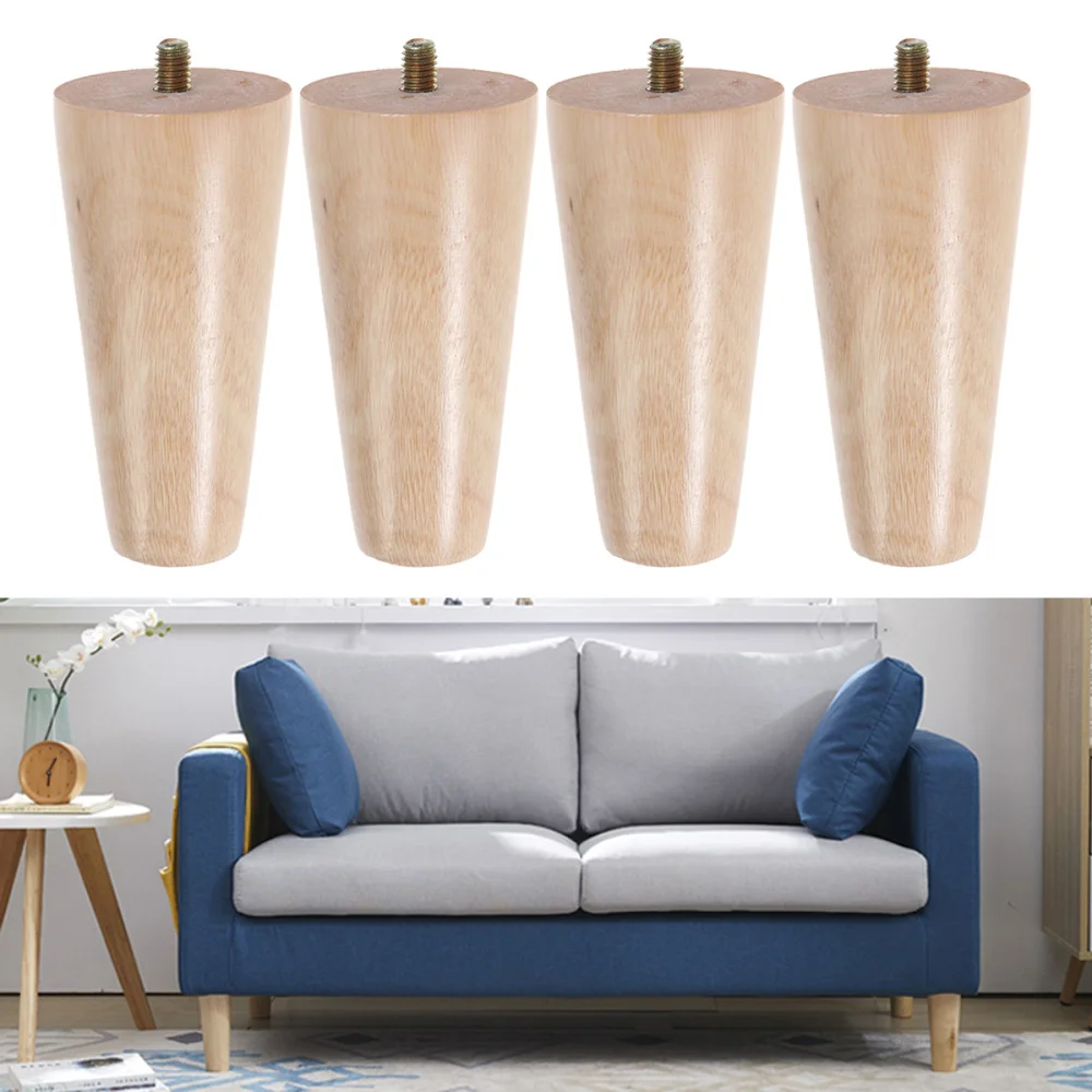 

4PCS Wood Sofa Support Foot TV Cabinet Wooden Leg Furniture Accessories