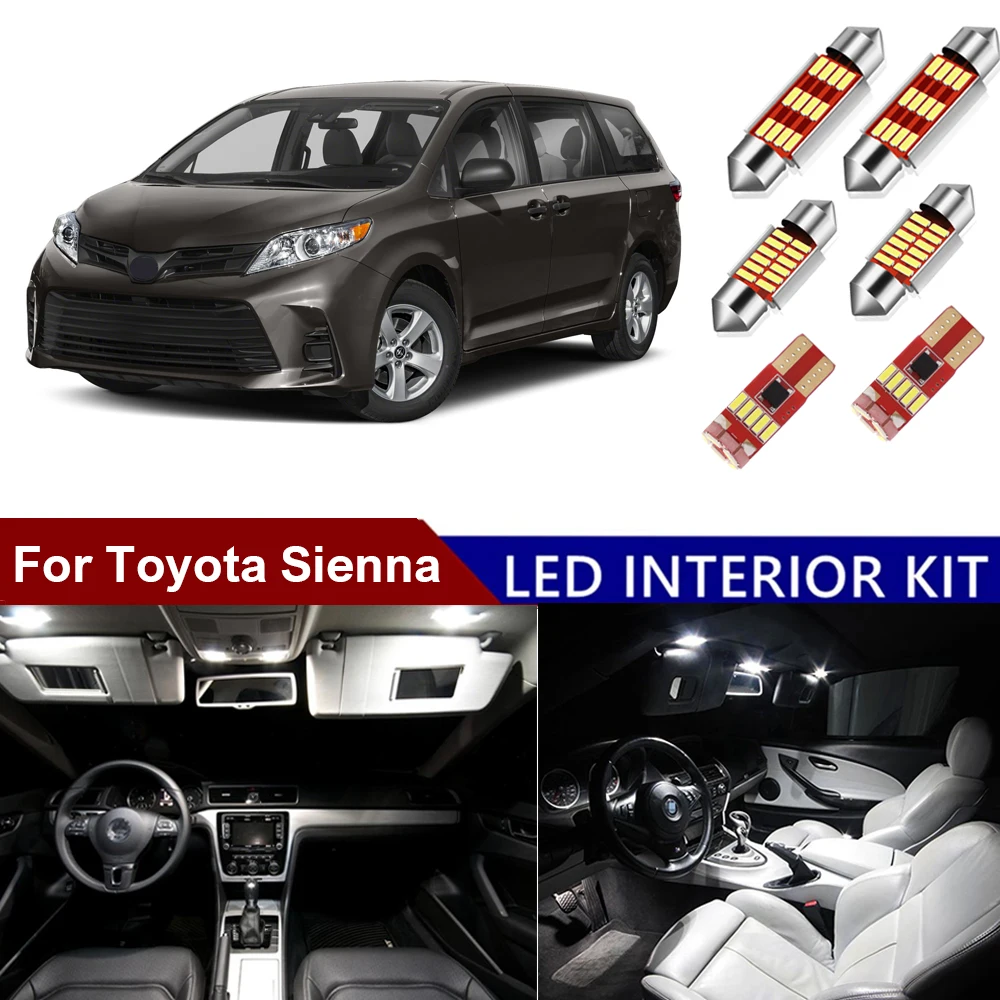 Комплект освесветильник салона автомобиля Canbus для Toyota Sienna 2011 2016 2017 2018 2019 2020