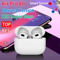 air pro 60 80 pk air60 tws earbuds wireless bluetooth 5 2 earphone light sensor with charging case super bass pk air3 air4 tws
