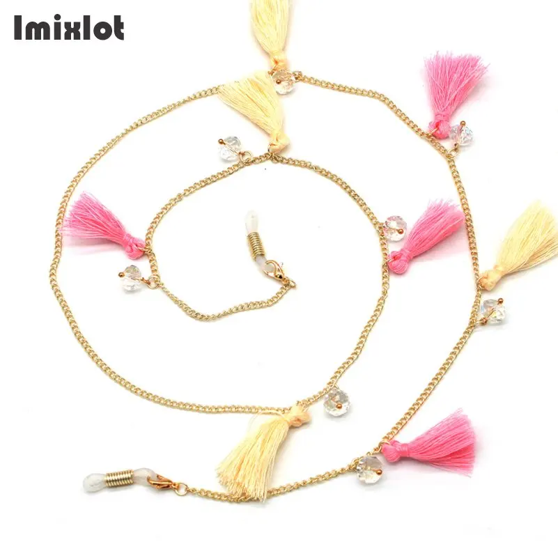 

Fashion Chic Womens Crystal Beads Tassel Eyeglasses Sunglasses Spectacles Chain Holder Cord Lanyard Necklace Eyewear Accessories