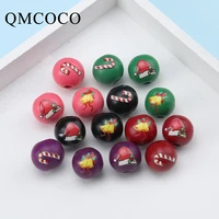 christmas new style diy painted colorful wooden beads fashion customized bead bracelet making supplies new year party decoration
