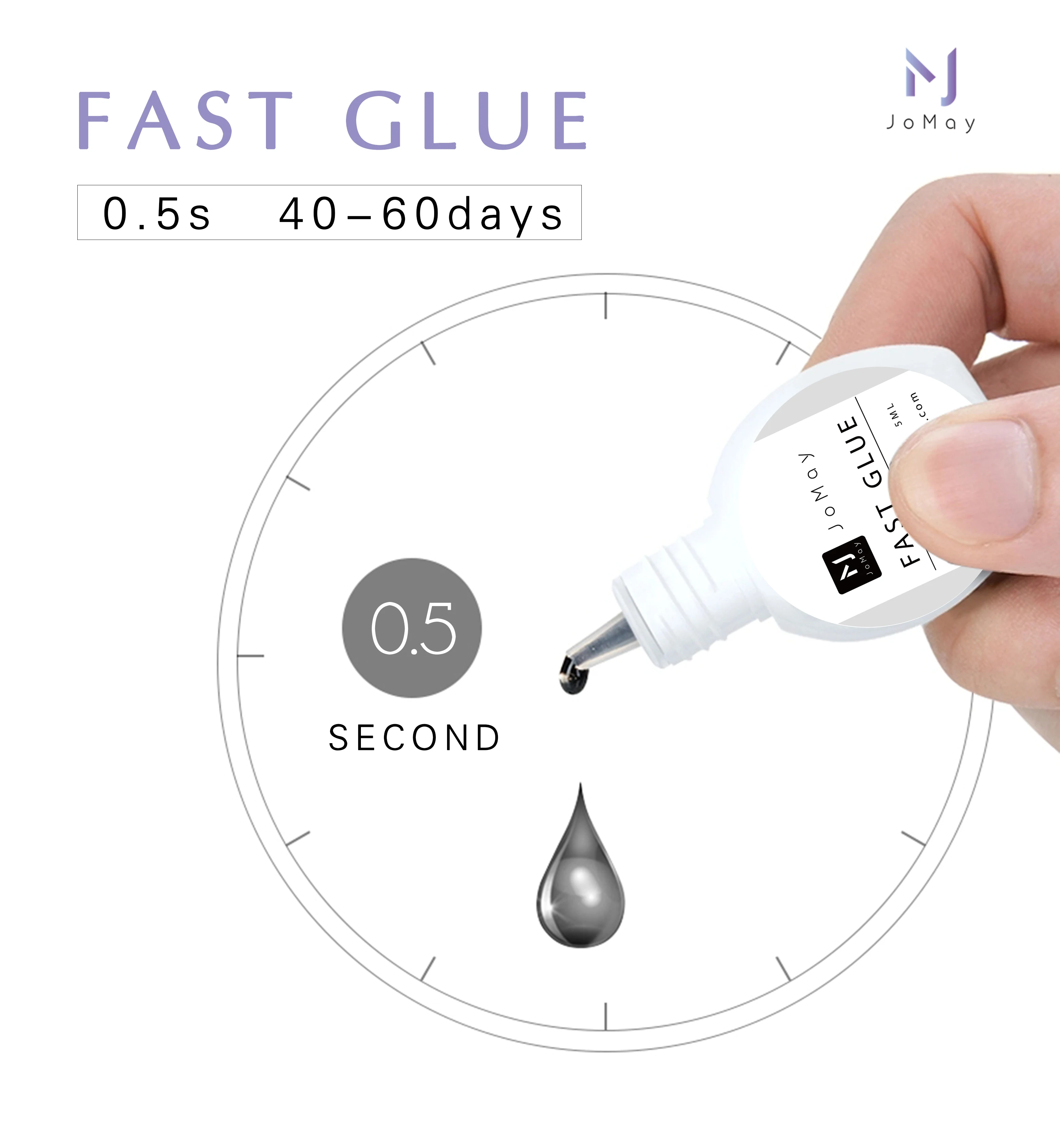 

eyelash glue 5ml 1second fast dry eyelashes Extension Black Lashes No Smell No Irritant Adhesive Retention 5-7 Weeks