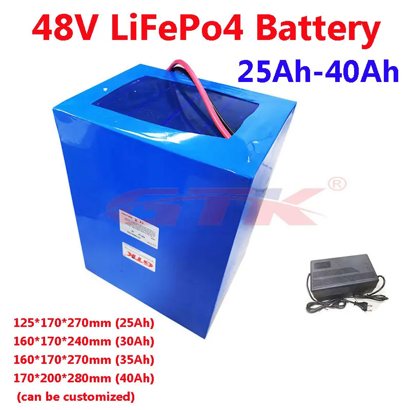 Индивидуальный литиевый аккумулятор Lifepo4 25 ач 30 35 40 48 в с BMS для ebike