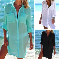 hot 2021 cotton tunics for beach women mini dress swimsuit cover ups woman swimwear beach cover up beachwear