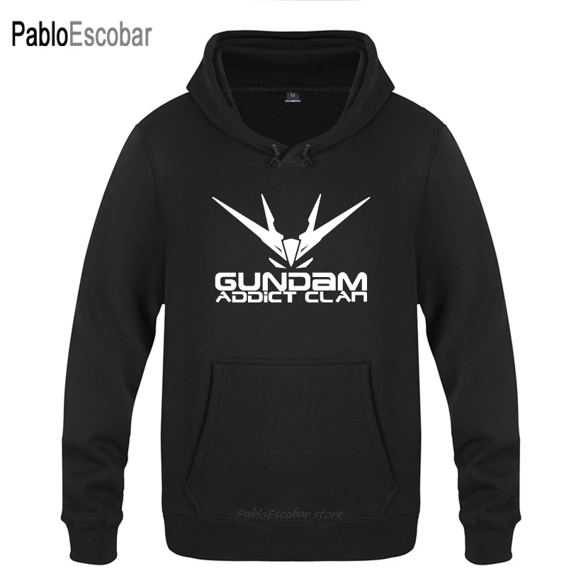Gundam Addict клана мультфильм аниме кофты Для мужчин с капюшоном флисовый пуловер