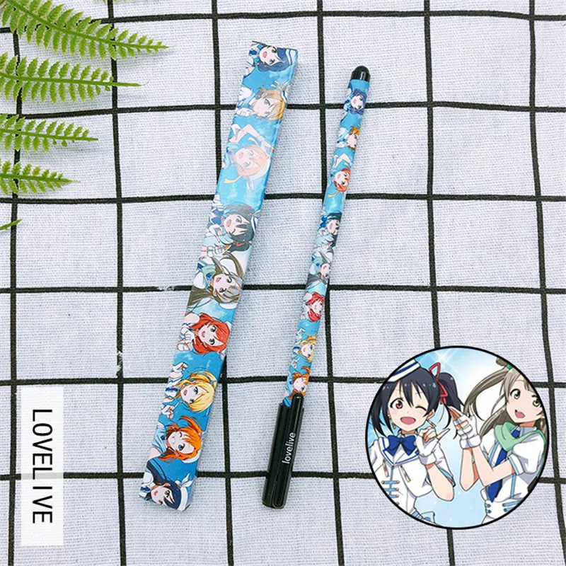 

Гелевая ручка LoveLive в стиле аниме Love Live 10 компл./лот! Шариковая ручка для школы idol project 0,5, черные стержневые ручки