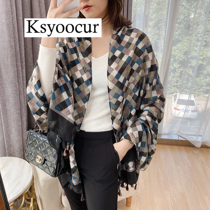 

Size 180*90CM, 2020 New Style Cotton Linen Hot Selling Four Seasons Fashion Scarf Shawls and Scarves Women BRAND Ksyoocur E29