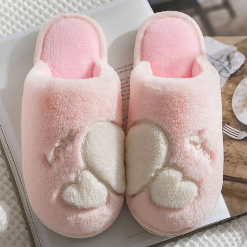 

2021 Women's Slippers Kawaii Shoes Fluffy Fashion Winter Casual Home Cute Flats Flip-flops Slides Warm Couple Dropshipping