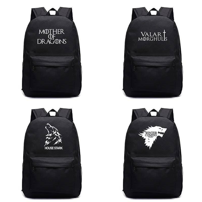 Mochila Mujer, школьный рюкзак с изображением Игры престолов, аниме, Мужская школьная сумка, сумка для книг, Sac A Dos Valar Morghulis, для женщин, Tassen Plecak