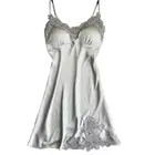 Атласная Ночная рубашка для беременных, с V-образным вырезом и кружевами