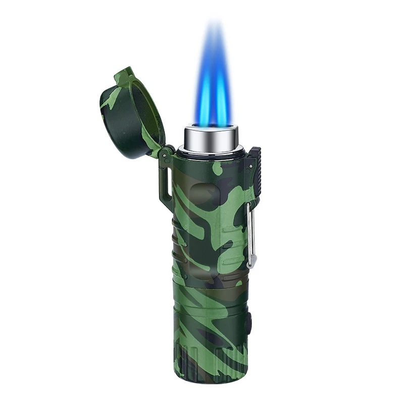 Waterproof and Metal Jet Butane Turbo Lighters Waterproof And Windproof Outdoor Camping Lighting Cigarettes Accessories Smoking