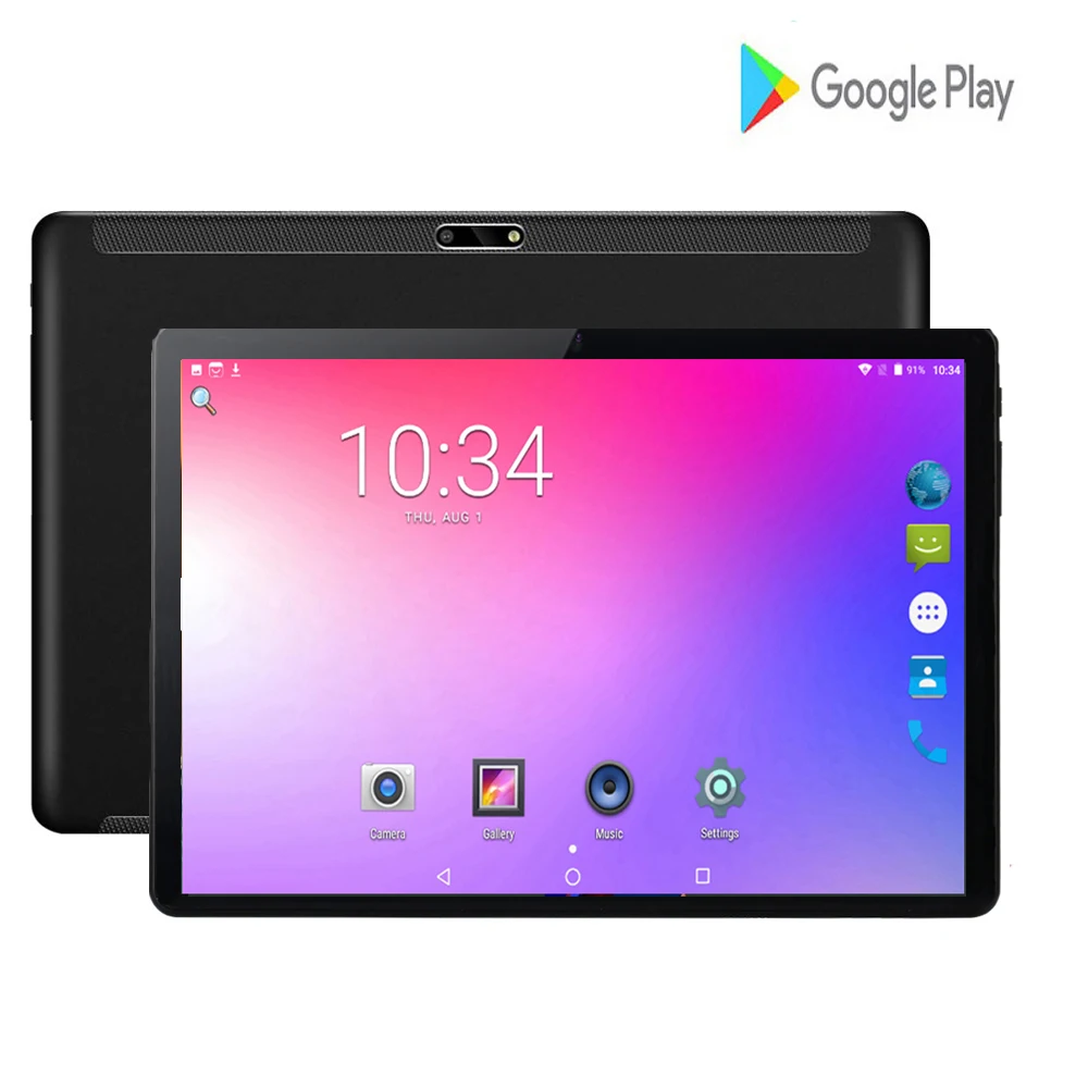 10 дюймовый планшет с четырёхъядерным процессором ОЗУ 2 Гб ПЗУ 32 ГБ 5 МП Android