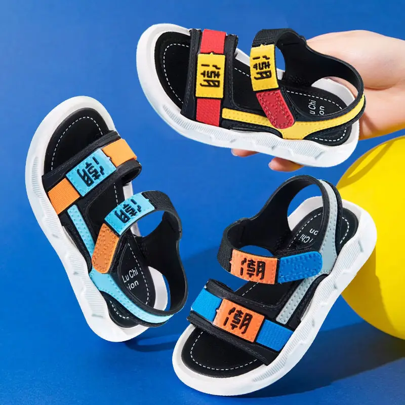

Fashion 2021 Children's Summer Boys Sandals Kids Flat Child Beach Shoes Sports Running Soft Sole Anti-slip BoyCasual Sandals