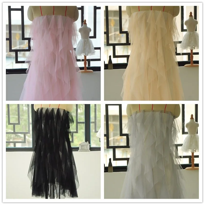 Розовая Шампанская черная с оборками Тюлевая кружевная отделка Мягкая юбка