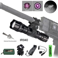 ir 940nm hunting flashlight professional night vision weapon light tactical infrared radiation zoomable waterproof scout light