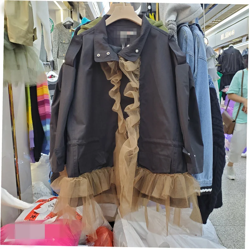 

Женская свободная куртка на молнии, с отложным воротником и длинным рукавом