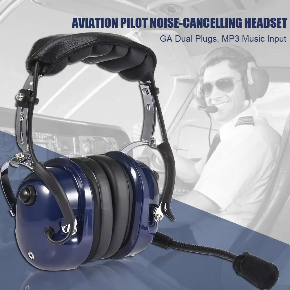 3.5mm Aviation Pilot Headset Wire And Wireless Headphone Noise Reduction GA Dual Plugs MP3 With Microphone And Ear Seals enlarge