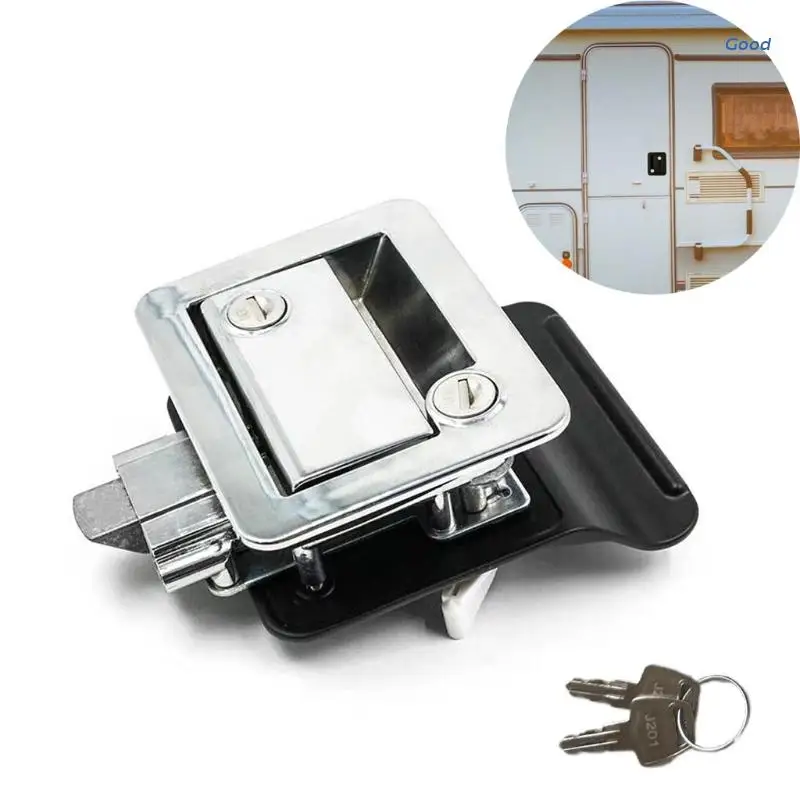 

RV Entry Door Lock with Paddle Deadbolt Motorhome Trailer Safety Lock Panel Hardware Universal Metal Lock