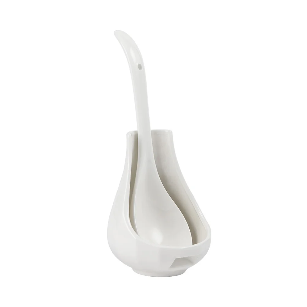 

1 Set Useful Coffee Spoon Ceramic Teaspoon Kitchen Gadgets for Home (White)