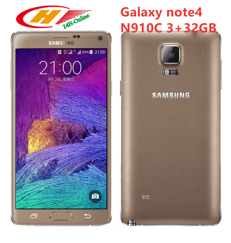 Разблокированный Samsung Galaxy Note4 N910C четырехъядерный 5 7 дюймов 32 Гб Поддержка NFC с