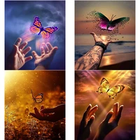 new 5d diy diamond painting scenery cross stitch butterfly diamond embroideryfull square round drill crafts home decor art gift