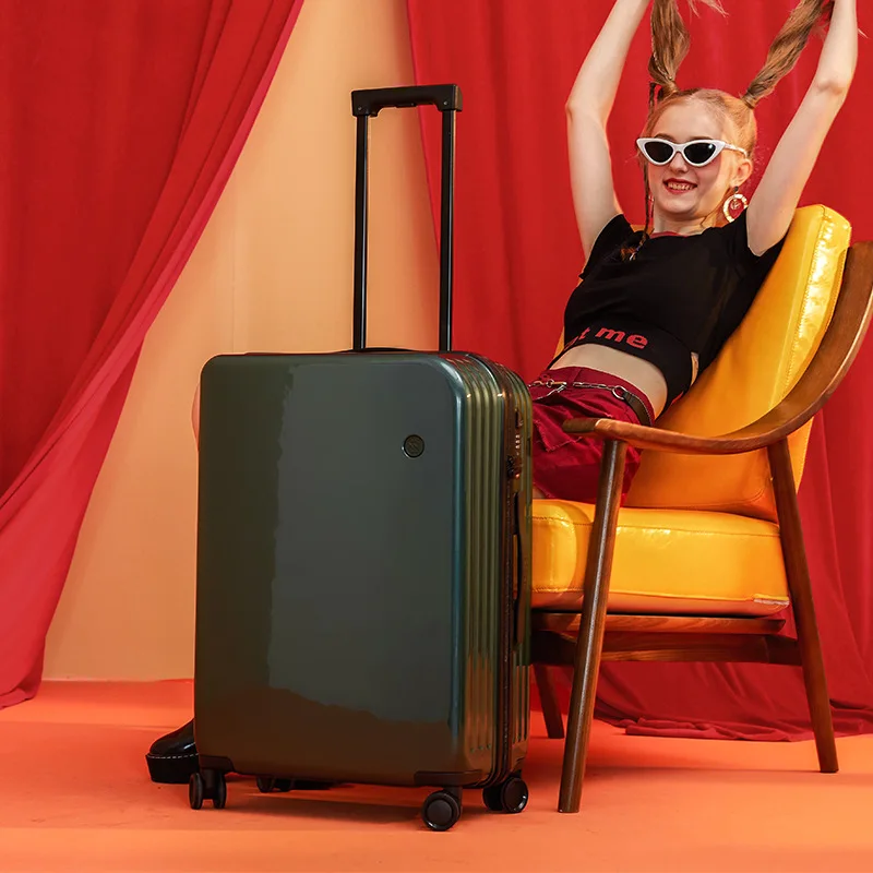 New 18/20/24/26/28 Inches Suitcase New Female Male Password Trolley Rolling Luggage with Wheels Solid Color Travel Puller Box