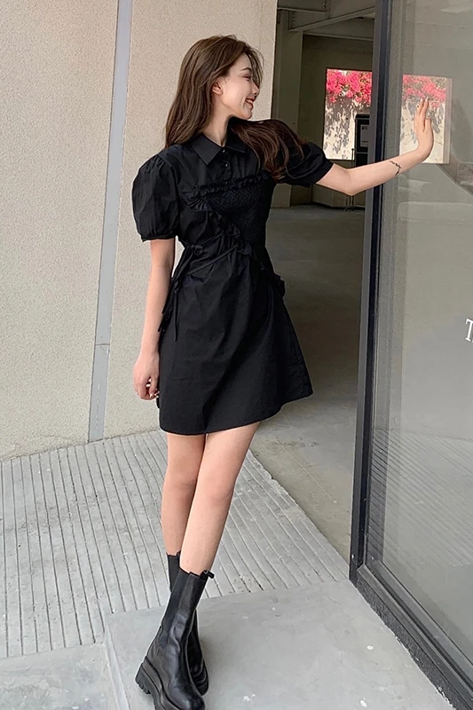 

COIGARSAM Women dress New Summer Dresses Black 1062