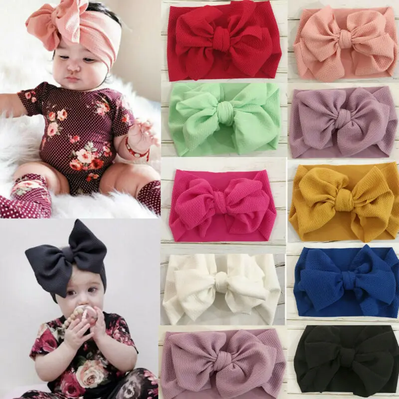 Повязка на голову с большим бантом для маленьких девочек Эластичный Тюрбан