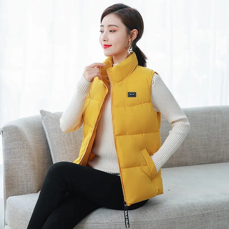 

Women's waistcoat autumn and winter Korean women's cotton padded jacket slim shoulder temperament warm small fragrance cotton