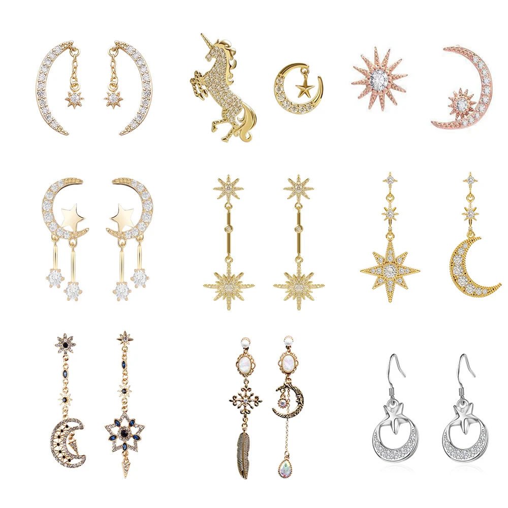 Женские серьги-гвоздики LEGENSTAR новые серьги-висюльки с Луной очаровательные