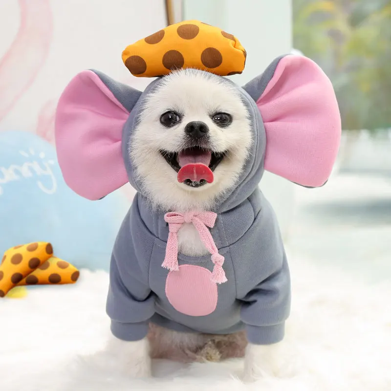 

Mouse Turned Into Dog Cat Autumn and Winter Sweater Fleece Clothes Teddy Bichon Hiromi Small and Medium-sized Dog Pet Clothes