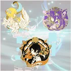 Японский аниме Genshin ударная фигурка металлическая модель Zhongli Xiao брошь значок косплея студенческий Рюкзак Рождественский подарок детская игрушка