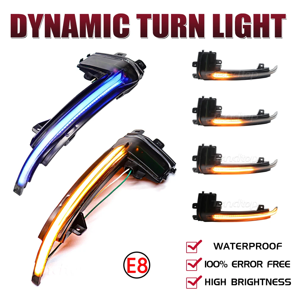 

Светодиодный динамичессветильник воротник, лампа для зеркала заднего вида с боковым крылом, для Audi A3, 8P, A4, A5, B8, Q3, A6, C6, 4F, S6, SQ3, A8, D3, 8K