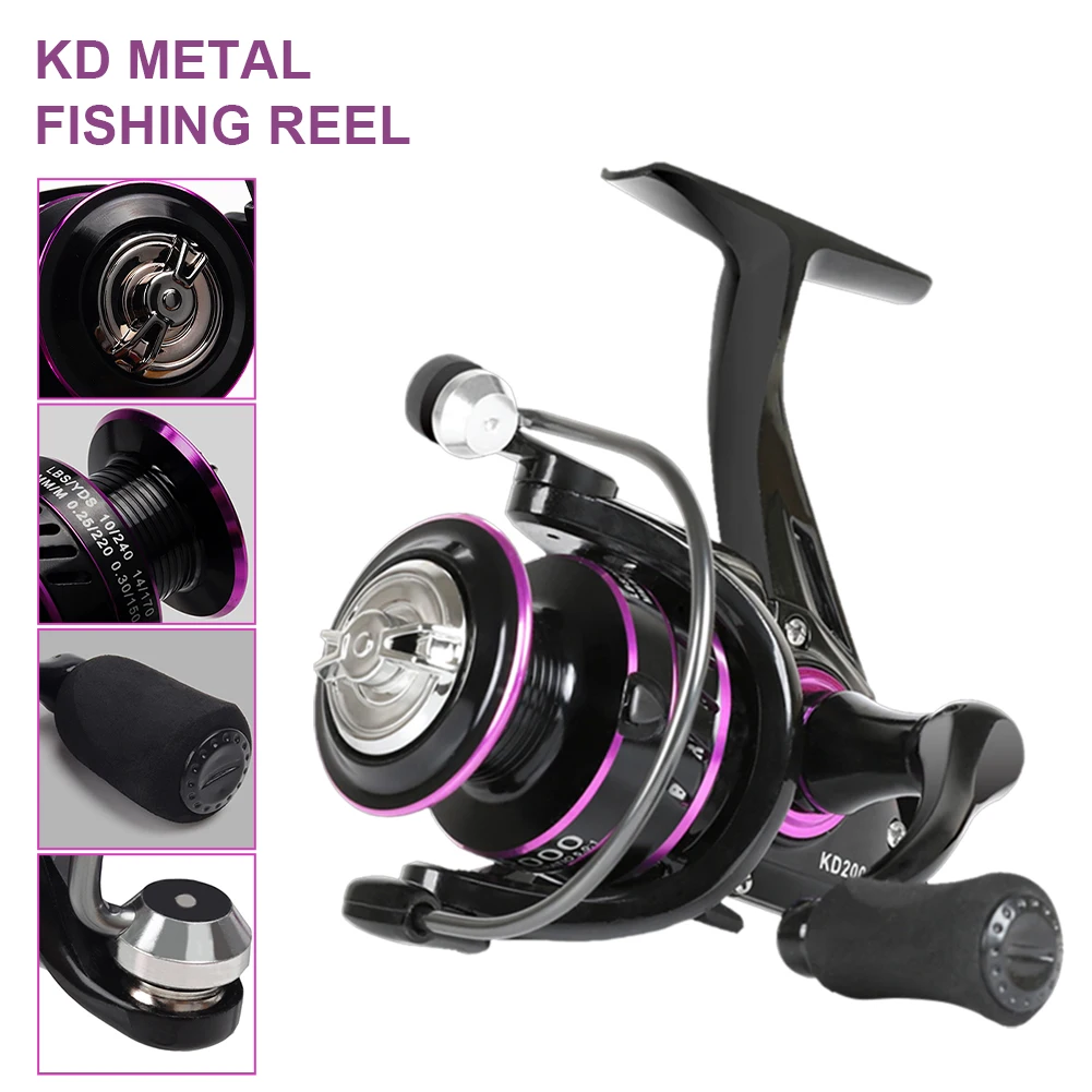 

Spinning Reel KD KD III Series Metal Fishing Reel 10KG Max Drag 5.2:1 Lightweight Saltwater Freshwater Carp Fishing Reel Tackle