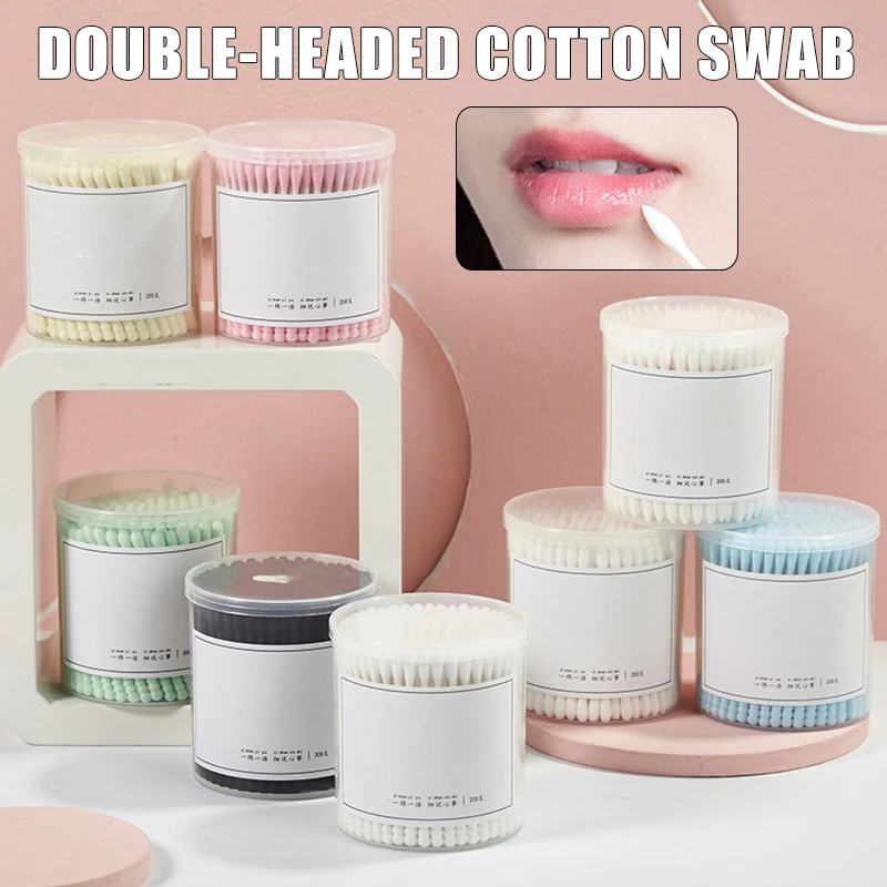 

Hot 200pcs Cotton Swab Double Tipped Cotton Buds Cruelty-Free Ear Makeup Swabs SSwell