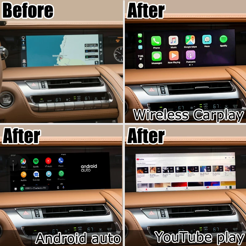 Интерфейс Android / Carplay для Lexus LC500 LC500h LC 2018-видеоинтерфейс с сенсорной панелью 10 25
