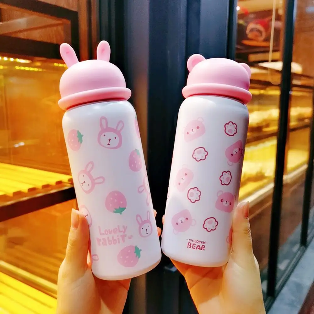 Новый милый кролик термос чашка из нержавеющей стали мультяшный медведь