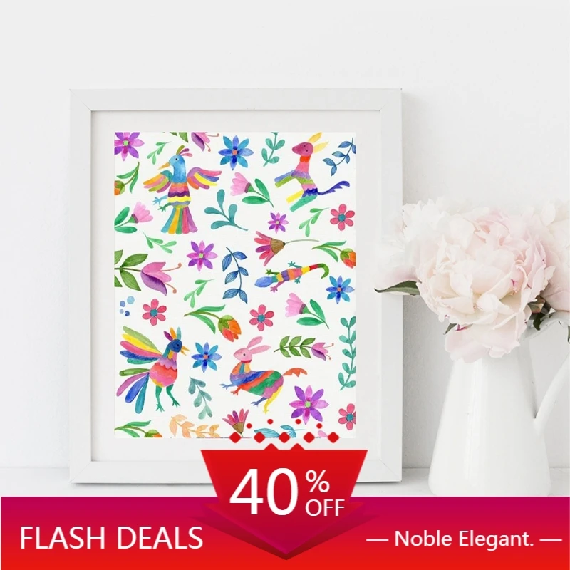 Картина на холсте мексиканские цветы цвета Настенная картина современное