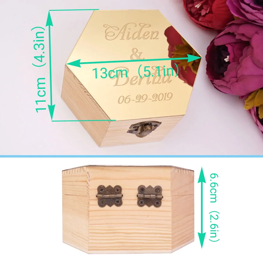 Персонализированная Свадебная коробка для конфет акриловые зеркальные сувениры