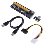 pci e 1x to 16x mining machine miner enhanced extender riser card adapter with 60cm2 feet usb 3 0 sata power cable new