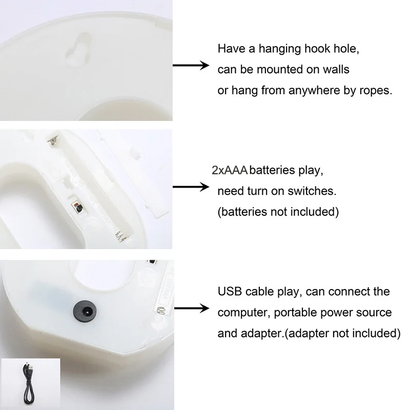 Ночной светильник с питанием от USB/аккумулятора неоновый шатер 10 номерами лампа