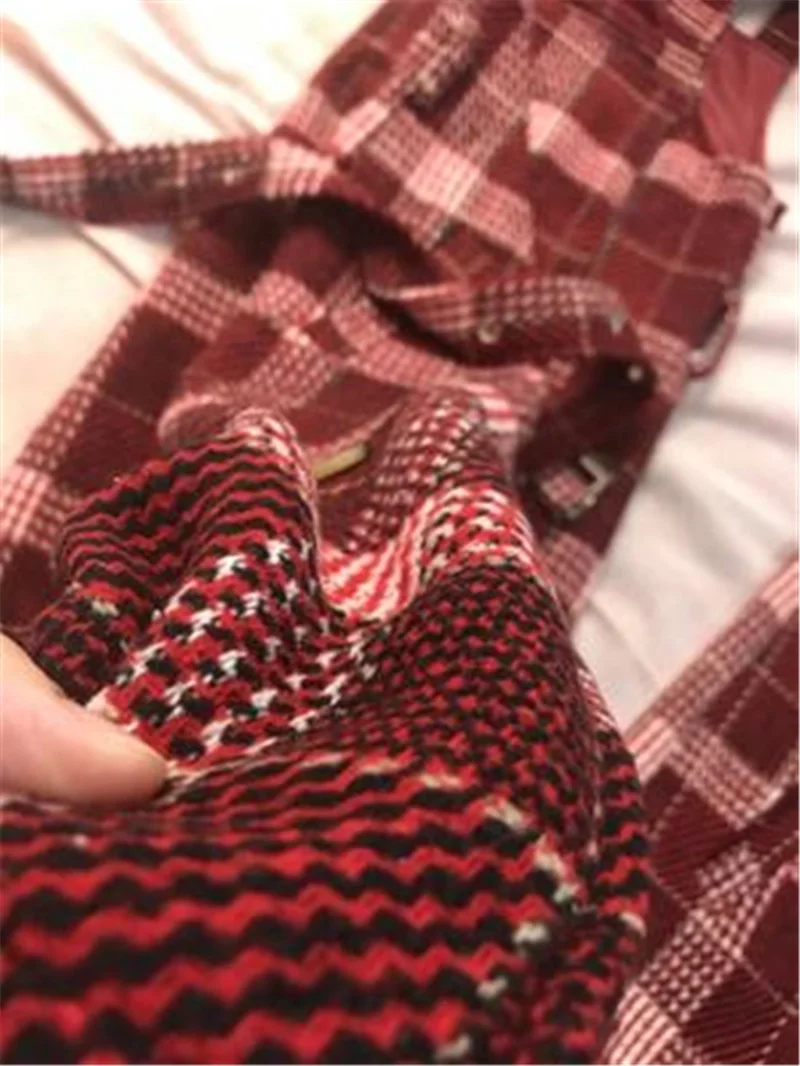 Весенняя мода вязаный свитер без рукавов подтяжки в клетку платье для женщин