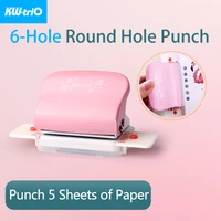 kw trio 6 hole punch notebook round hole standard punch machine planner papers puncher for a4 a5 b5 scrapbooking binding rings
