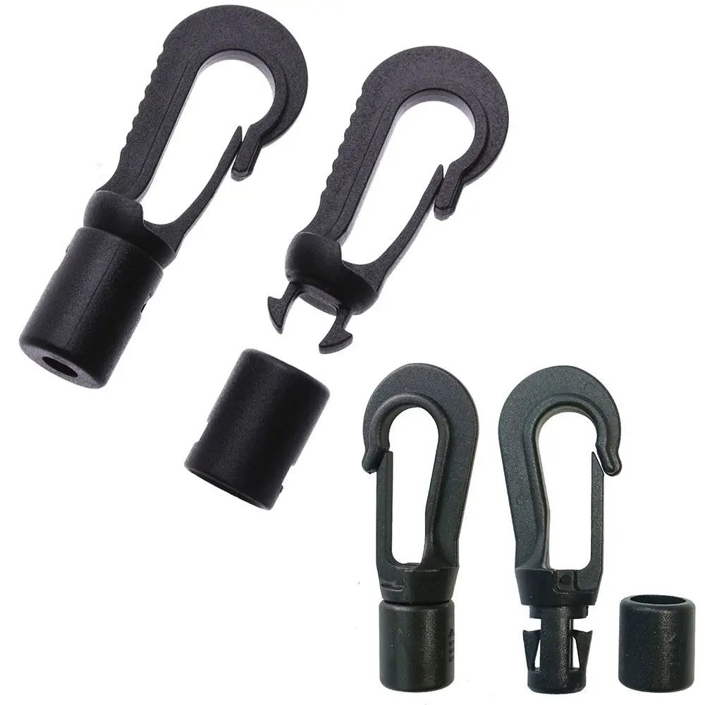 

5PCS Black POM Plastic Rope Buckle Elastic Ropes Buckles Clothesline Straps Hooks Open End Cord Plastic Clips Outdoor Tool