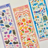 korean ins cartoon animals colorful cute stickers children diy collage stationery kawaii decorative sticker laser bronzing
