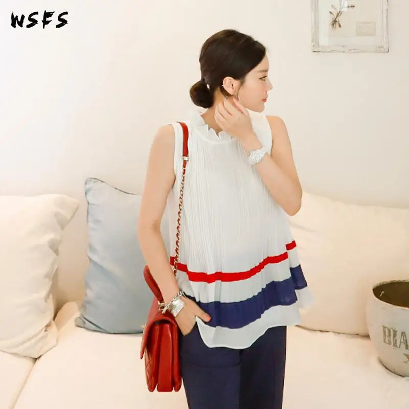 

2 Piece Set Summer White Chiffon Blouses Shirt Tops Women Dresses Blue Long Wide-legged Pants Office Ladies Elegant Suit Clothes
