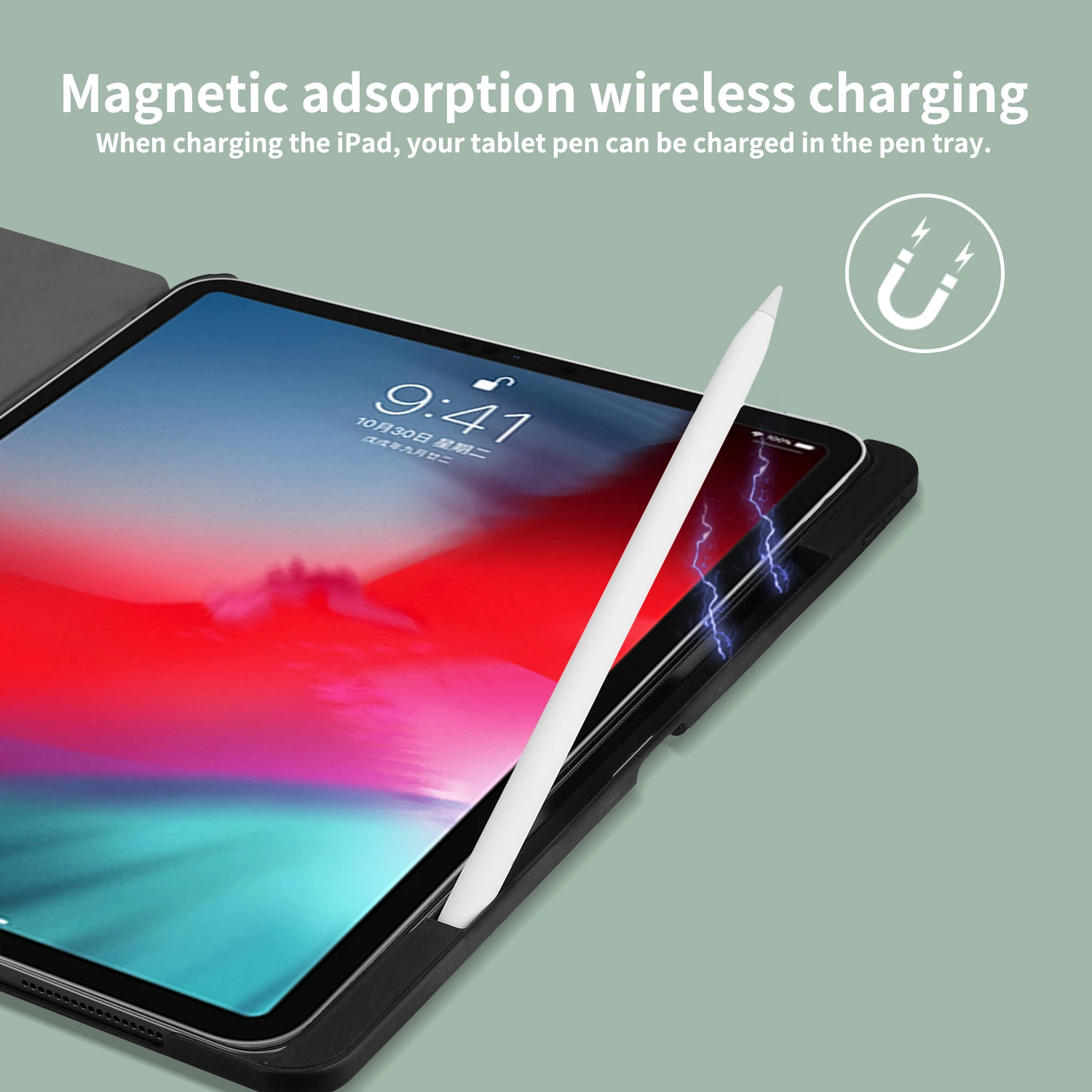 GOOJODOQ Funda для iPad Pro 11 чехол с держателем-карандашом Поддержка беспроводной зарядки для Apple Pencil 2 для iPad Pro 11 чехол