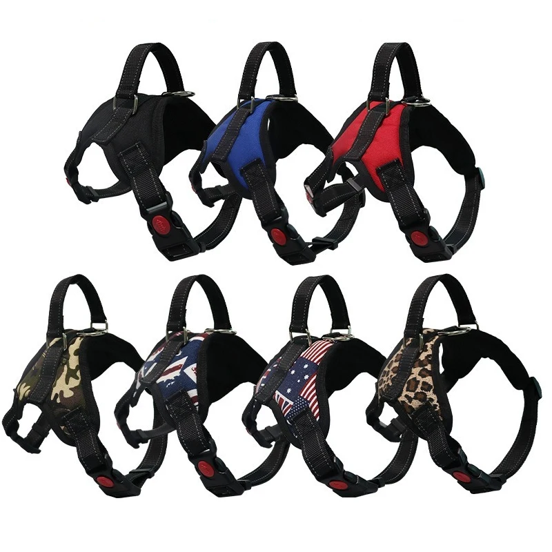 Светоотражающая шлейка для прогулок собак Регулируемый аксессуар прочный пород