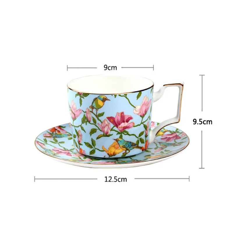 

Bone China Fashion Ceramic Coffee Cup with Saucer Set European Large Capacity Red Tea Cup High Quality Milk Water Mug Drinkware