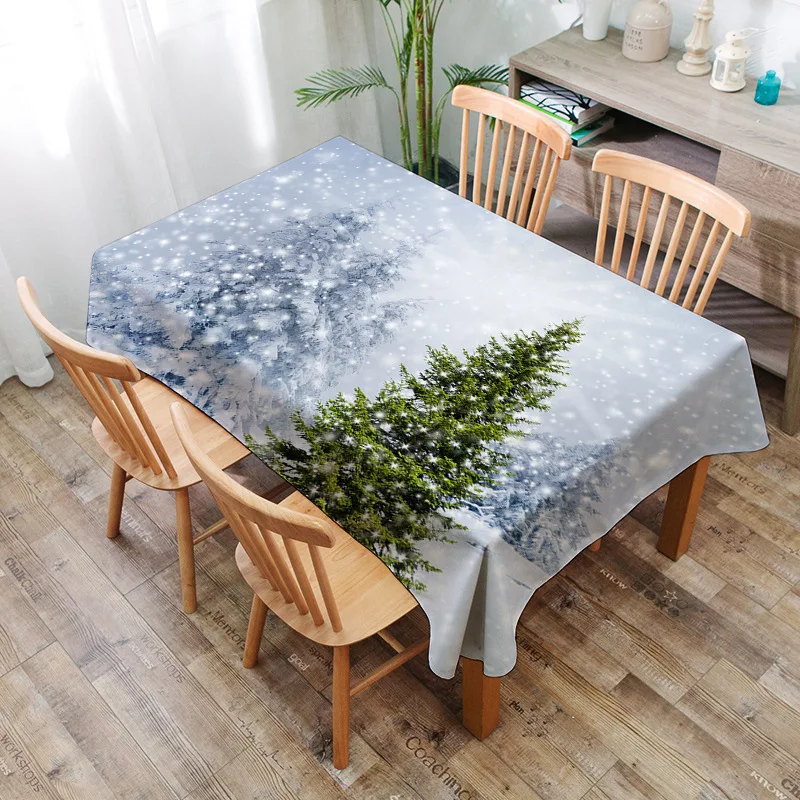 

Household Christmas tree printing washable decoration household waterproof tablecloth